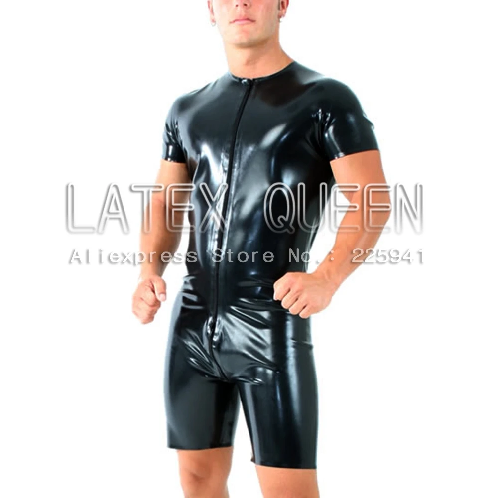 

short sleeves latex leotard maillot costume