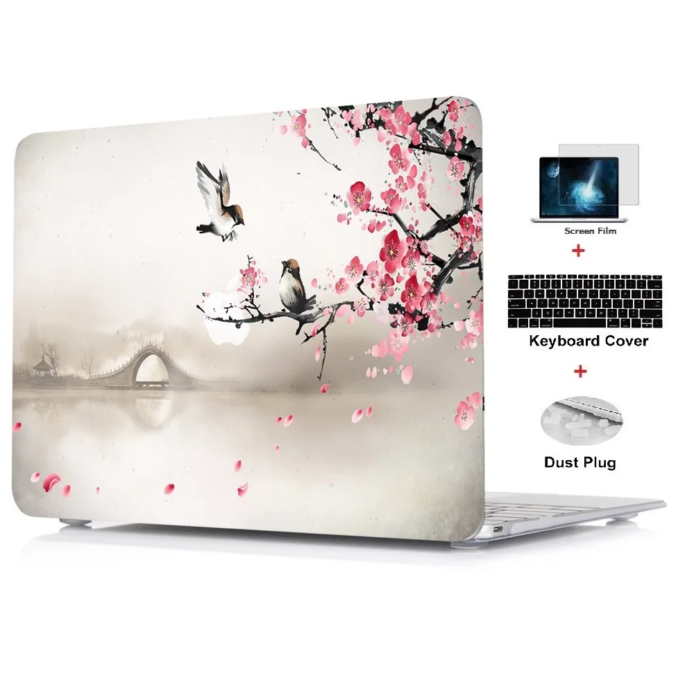 Новинка 2019 чехол для планшета с цветным принтом Жесткий Чехол ноутбука Apple Macbook Air