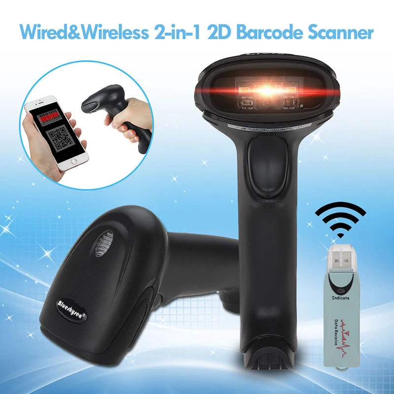 BP-4600RD 2D Wireless Barcode Scanner 2.4G Wireless& Wired USB Barcode Scanner QR Code Reader PDF417 DA Portable 2D Scanner