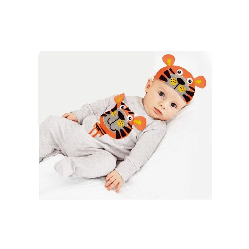 Hooyi animal Bebé Ropa Sets bebe Niños Niñas mameluco + sombrero traje Pijamas largos Mamelucos trajes