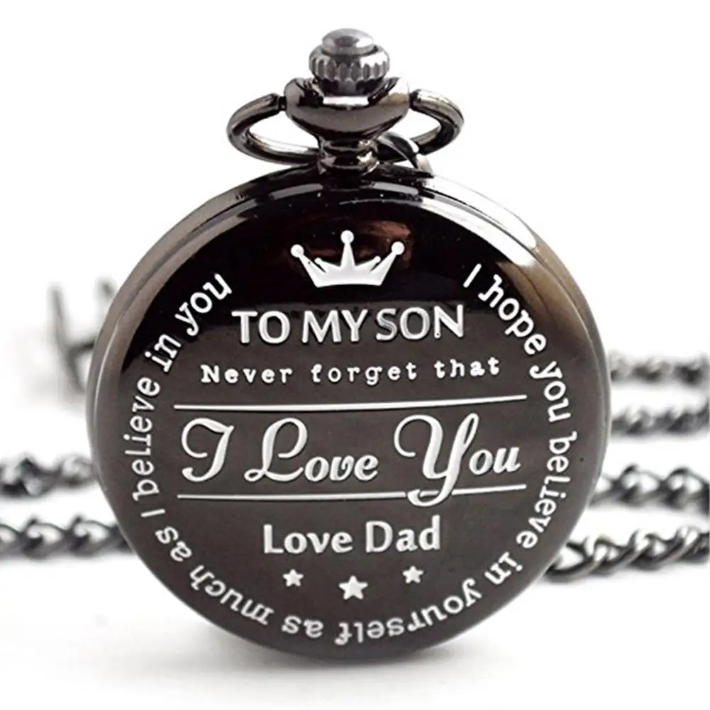 

Fashion Vintage English Letter Pattern Alloy Round Dial Quartz Pendant Pocket Watch Gift