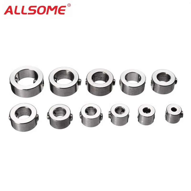 

ALLSOME 12pcs 3-16mm Stainless Steel Drill Depth Stop Bit Collar Set Drilling Limit Ring Dowel Shaft Chuck Positioner Locator