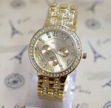 New Luxury Geneva Brand beauty Crystal watch women men fashion dress quartz wrist watch Relogio Feminino