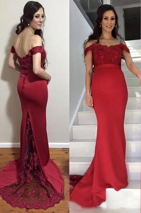 Винтажные красные вечерние платья русалки Длинные robe de soiree с открытыми плечами выпускное платье на выпускной женские вечерние платья