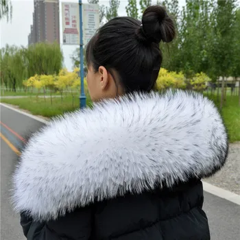 

Real Fur white Fur Collar Real Raccoon Fur Collar Scarf Womens Fur Headbands Women Fur Scarf Real Fur For Hood Shawl 75cm