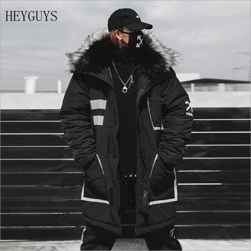 HEYGUYS Winter Warm New Men's Cotton Clothing Fashion Hip Hop Thick Warm Cotton Jacket Large Size Warm Coat US Size S M L XL XXL