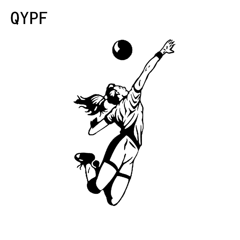 

QYPF 9.9*16.2CM Player Fashion Silhouette Volleyball Decor Car Sticker Vinyl Bumper Window Decals C16-1385