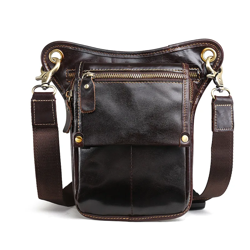 

New Arrived Genuine Leather Men's Sling Chest Fanny Pack Waist Bag Hip Bum Belt Messenger Shoulder Pouch Purse For Men LS9918