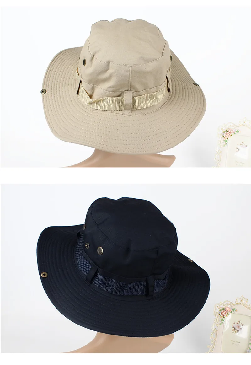 XdanqinX унисекс Летняя мода ведро шляпы регулируемый размер сетки дышащие джунгли шляпа Бенни ветряная веревка фиксированная Солнцезащитная шляпа для мужчин