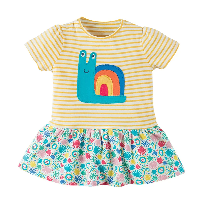

Princess Dress Unciorn Party Animal Appliques Girls Dress Kids Clothes Cotton Tunic Summer Children Dresses Baby Girl Clothing