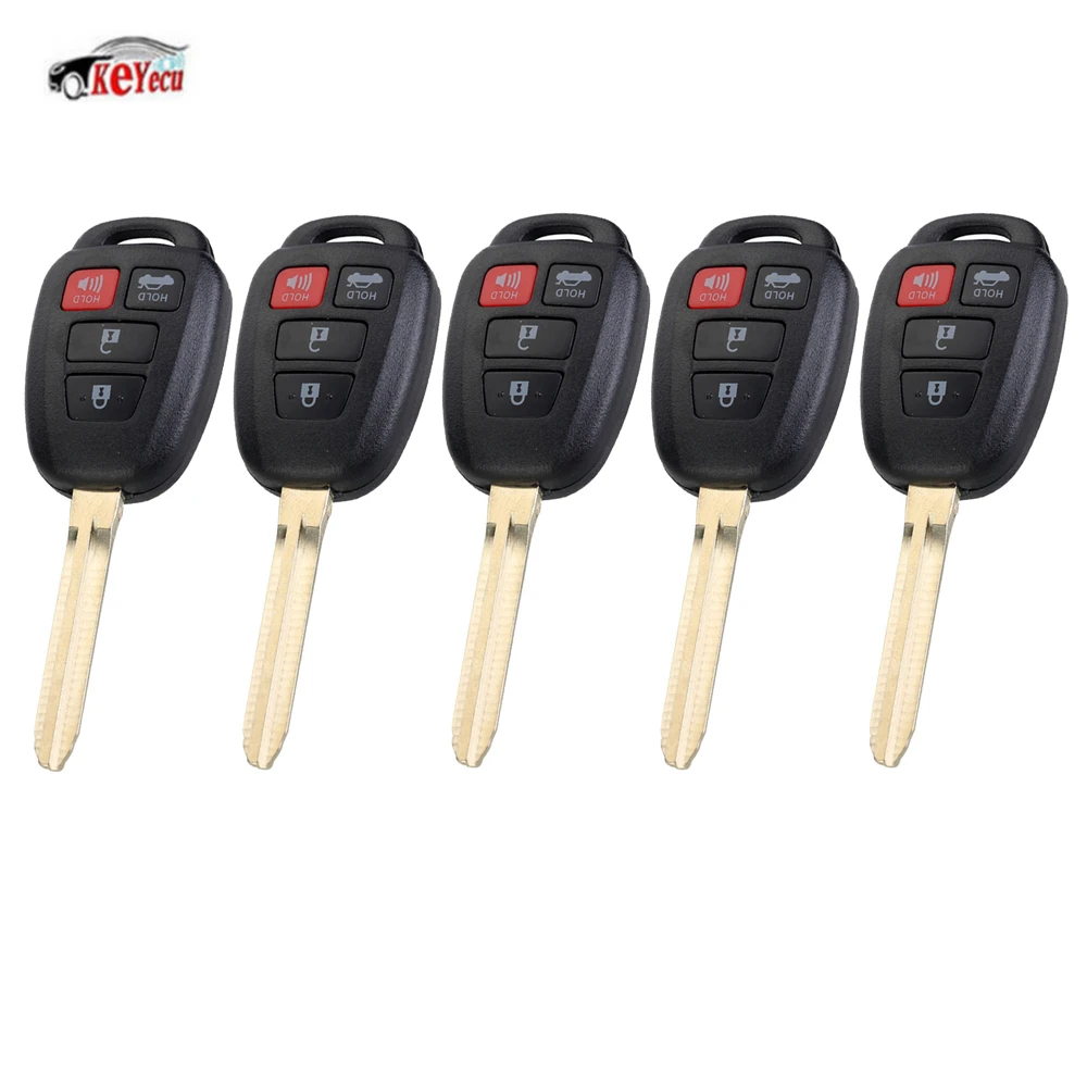 

KEYECU 5 Pcs/lot New Keyless Entry Remote Car Key Fob H Chip for 2015 Toyota Camry FCC ID : HYQ12BDM