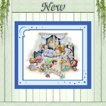 

Thumbelina fairy girl decor paintings counted print on canvas DMC 11CT 14CT Chinese Cross Stitch kits embroidery needlework Sets
