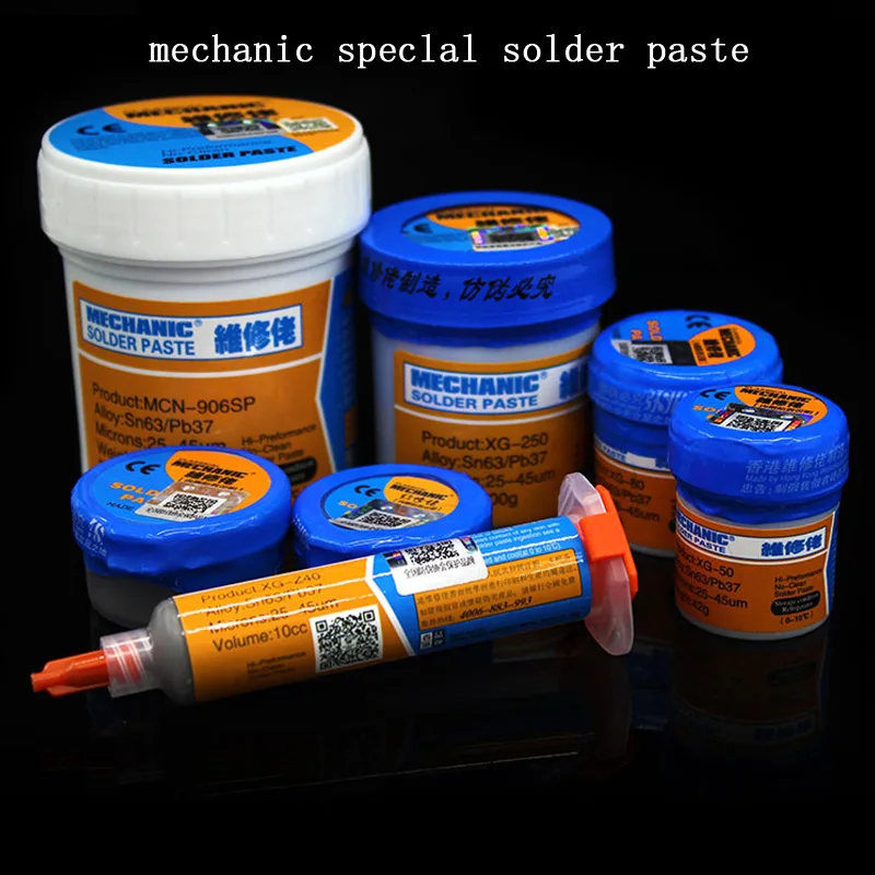 

High quality Solder Paste Flux Original HK MECHANIC Soldering Paste XG-80 XG-50 XG-30 Solder Tin Sn63/Pb67 For soldering iron
