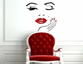 

Beauty Salon Wall Decal Fashion Girl Makeup Vinyl Wall Sticker Interior Design Artist Home Decoration Eyelashes Wallpaper MLY13