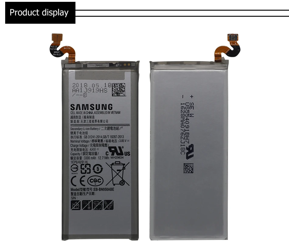 Samsung аккумулятор для телефона EB-BN950ABE 3300 мАч для samsung GALAXY Note 8 Note8 N9500 N9508 SM-N950F батареи+ Бесплатные инструменты