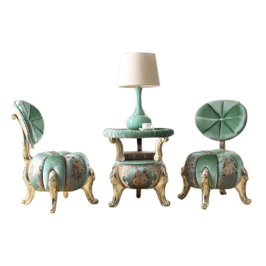 European Style Bedroom Leisure Sofa, Sofa, Single Fabric sofa, stool, coffee set, pumpkin chair