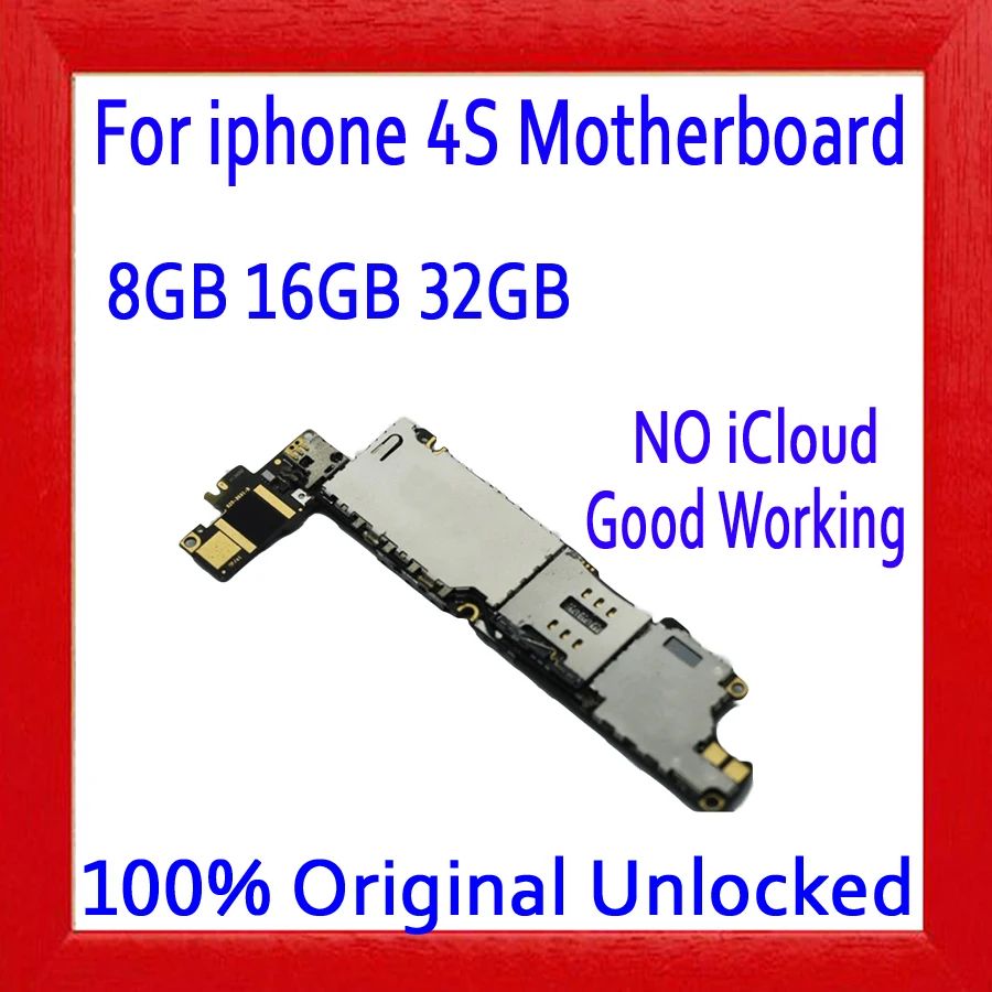 8 ГБ/16 ГБ/32 ГБ для iphone 4S материнская плата с системой IOS, разблокирован для iphone 4S логические платы с полным чипом