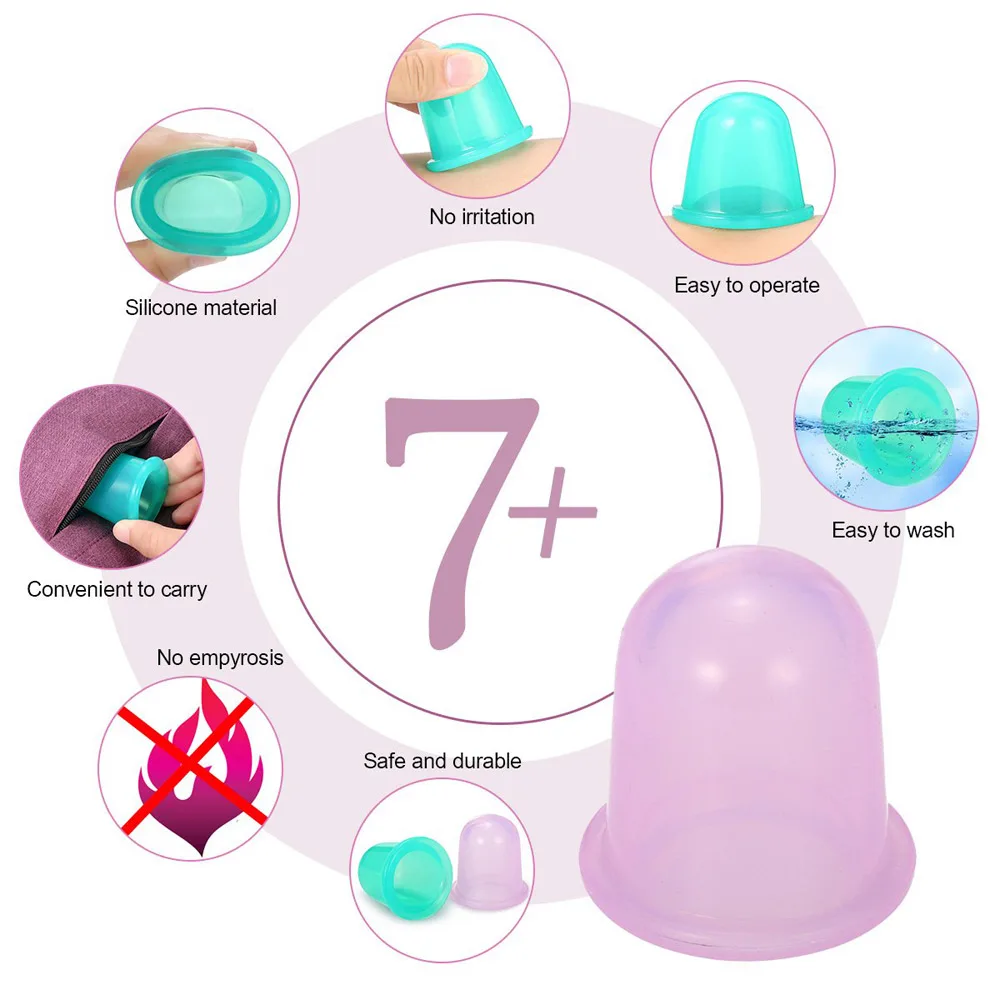 7 Cups Facial Cupping Set Silicone Cupping Therapy Kit Vacuum for Face Cupping Cups Facial Vacuum Massage Cup Kit 3