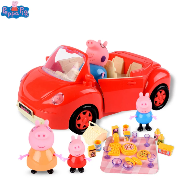 Peppa Pig Семья рисунок игрушки «развлекательный парк» PVC Фигурки член Пеппа игрушки "Свинка" для детей для маленьких детей подарок на день