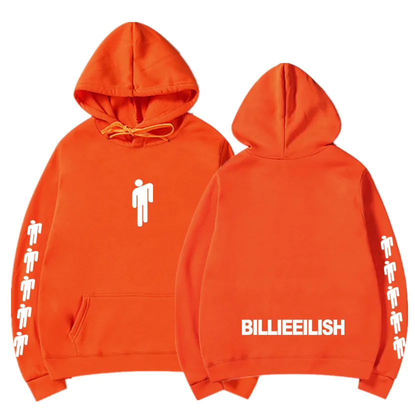 Orange 83 Billie Eilish модные толстовки с принтом женские/мужские толстовки с капюшоном и длинным рукавом горячая Распродажа повседневные трендовые уличные толстовки - Цвет: Orange 83
