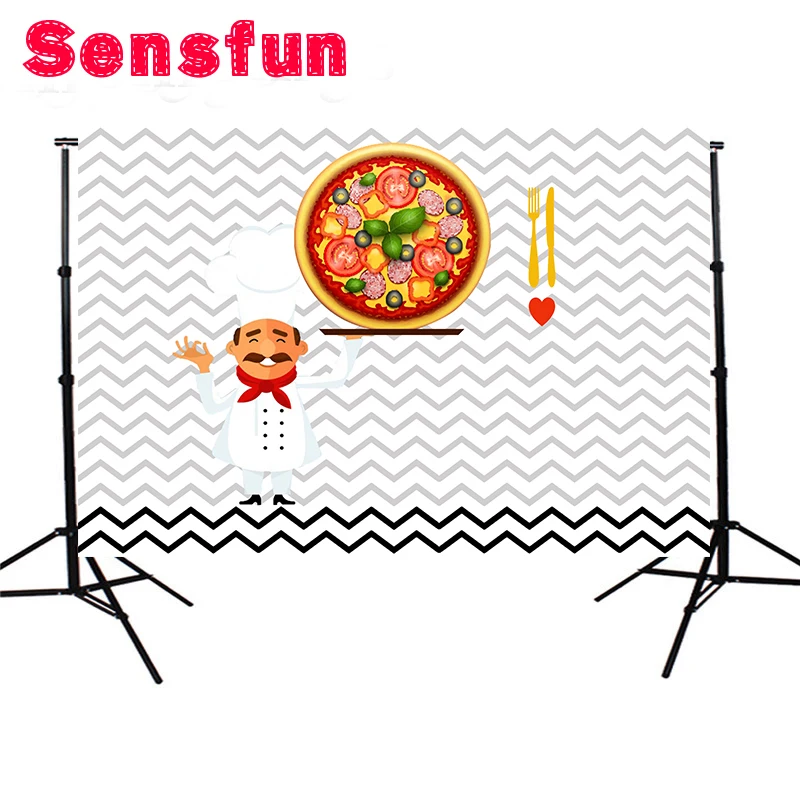 

Pizza Party Chef Custom Photography Studio Background Backdrop Vinyl 7x5ft