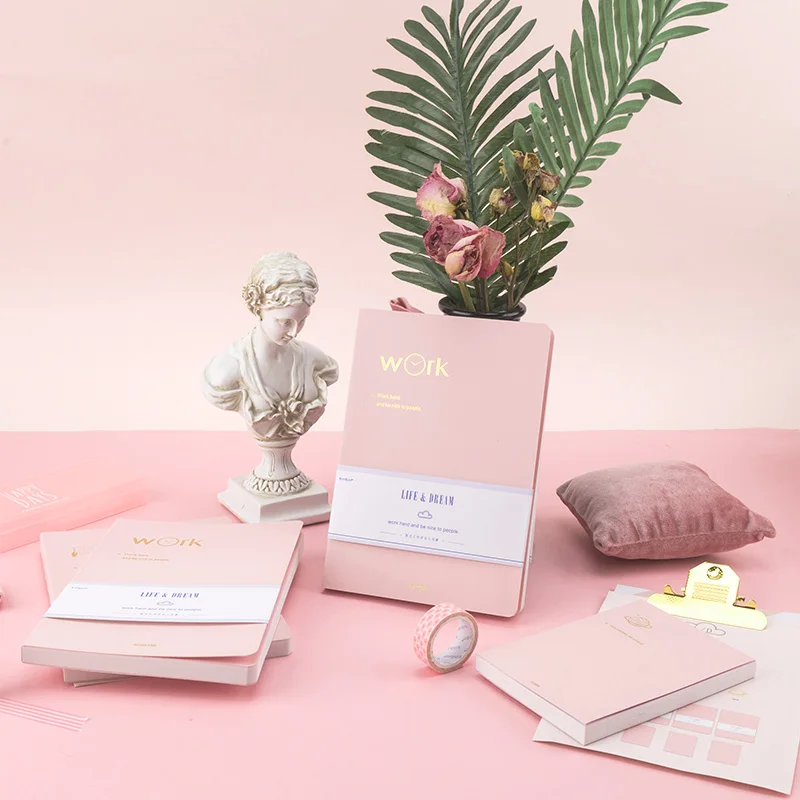 

The Dreaming World Brief Pink Design Function Notebook A5 Working Scheduler/Travel Notes Gift 112 Sheets Free Shipping