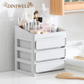 

DINIWELL DIY Multi-layer Plastic Container Box Makeup Drawers Cosmetic Storage Box Jewelry Make Up Organizer Case Office Boxes