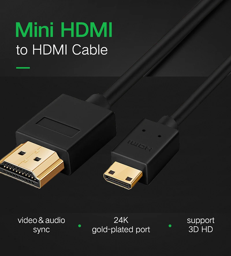 Высокоскоростной HDMI кабель Lungfish для мини-hdmi кабеля(1 м 1,5 м 2 м 3 м 5 м) поддерживает разрешение 3D и 4 K, Ethernet, 1080P и возврат звука