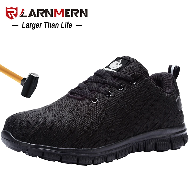 

LARNMERN Men's Work Safety Shoes Steel Toe Anti-smashing Reflective Lightweight-750g Breathable Construction Sneaker