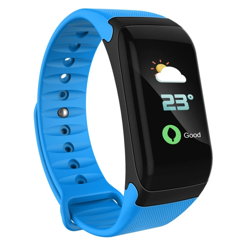 Цветной экран, умный Браслет, шагомер, часы для измерения артериального давления, спортивный браслет, трекер пульса, напульсники, 0,96 дюймов - Цвет: blue