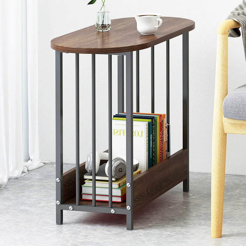 الخشب طبقة مزدوجة البيضاوي طاولة القهوة غرفة المعيشة أريكة طاولة جانبية كتاب المنظم تخزين صغيرة نهاية الجدول الأثاث المنزلي