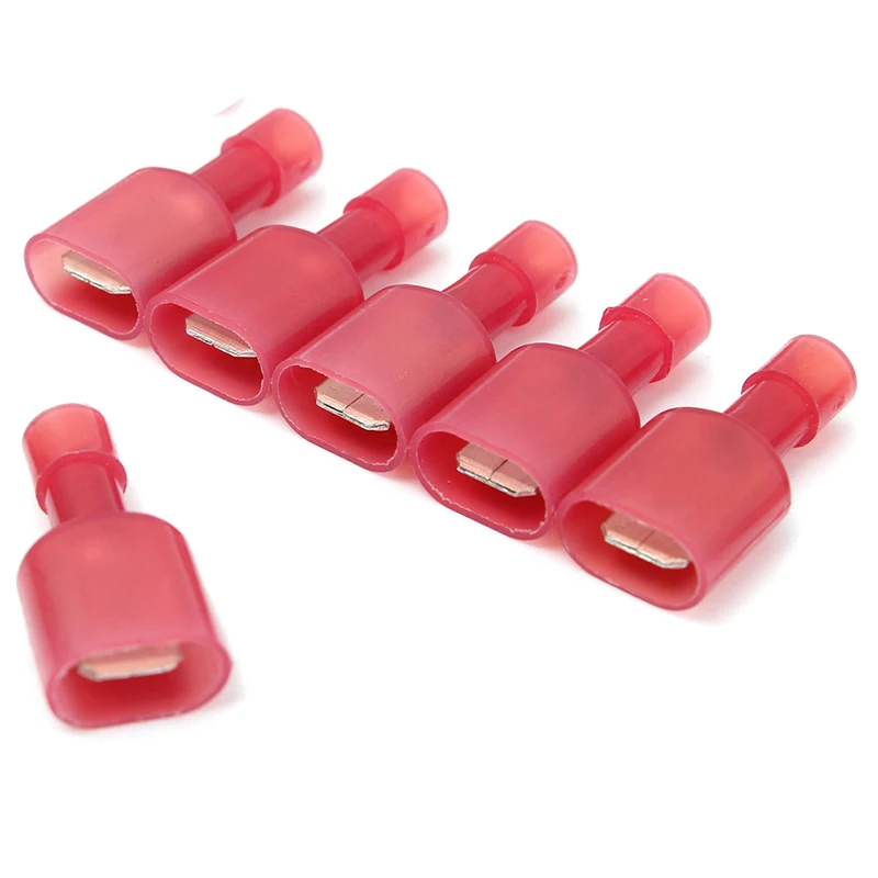50pcs Nylon Insulated Male Spade Wire Crimp Terminals Quick Connectors