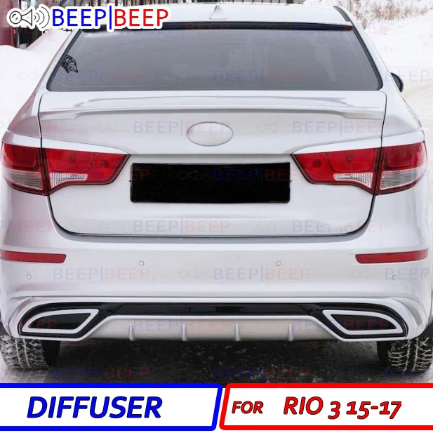 

Diffuser for Kia Rio 3 FL 2015-2016 pad on the rear bumper ABS plastic sports styles aerodynamic wing car styling