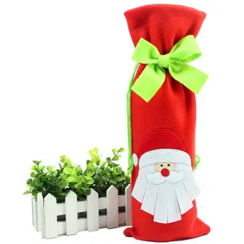 

Hot Christmas Santa Claus Wine Bottle Cover Bag Dinner Parties Xmas New Year Gift Decoration