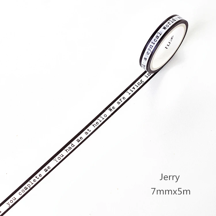 0,7 см в ширину черная и белая английская серия тонкая васи лента Сделай Сам Скрапбукинг наклейка этикетка маскирующая лента школьные офисные принадлежности - Цвет: Jerry