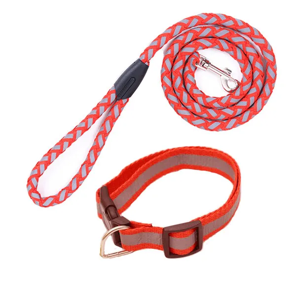 PipiFren Pets Dogs Leash Harness Belts Nylon Reflective Glowing Collar Labrador Big Dog Supplies