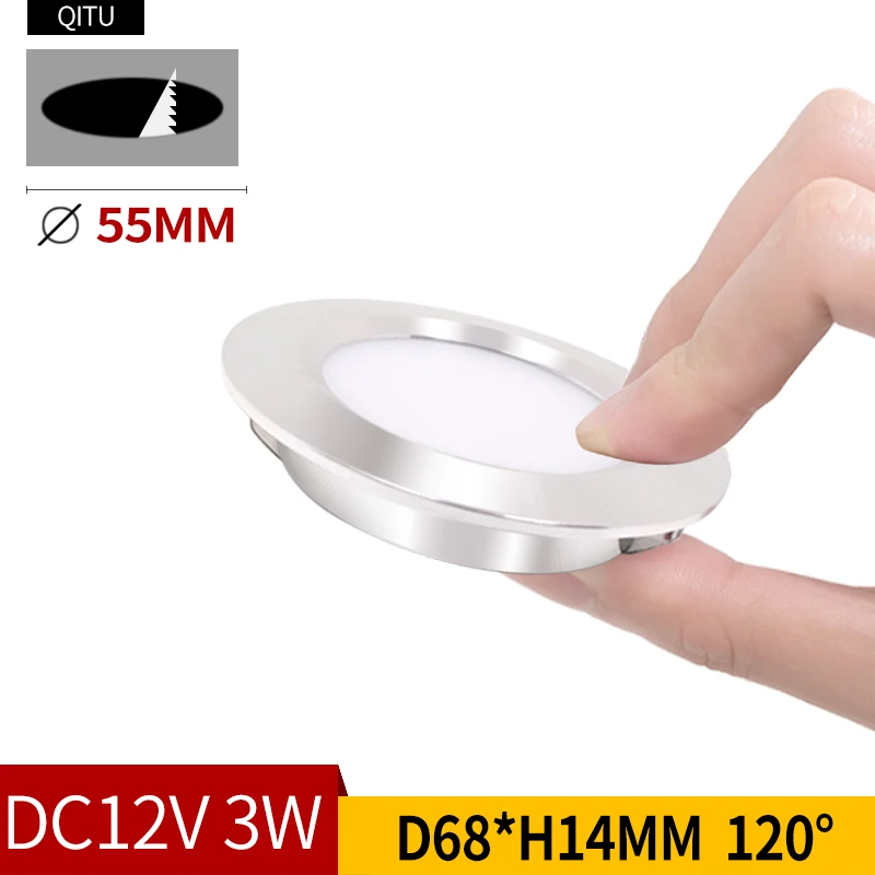 

spot LED ultra-thin 3W embedded small spotlight ceiling downlight 12V kitchen bathroom mirror headlights Built in spotlight