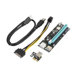 Лидер продаж 50 см USB 3,0 PCI-E Express 1X до 16X GPU Extender Riser Card адаптер мощность кабель