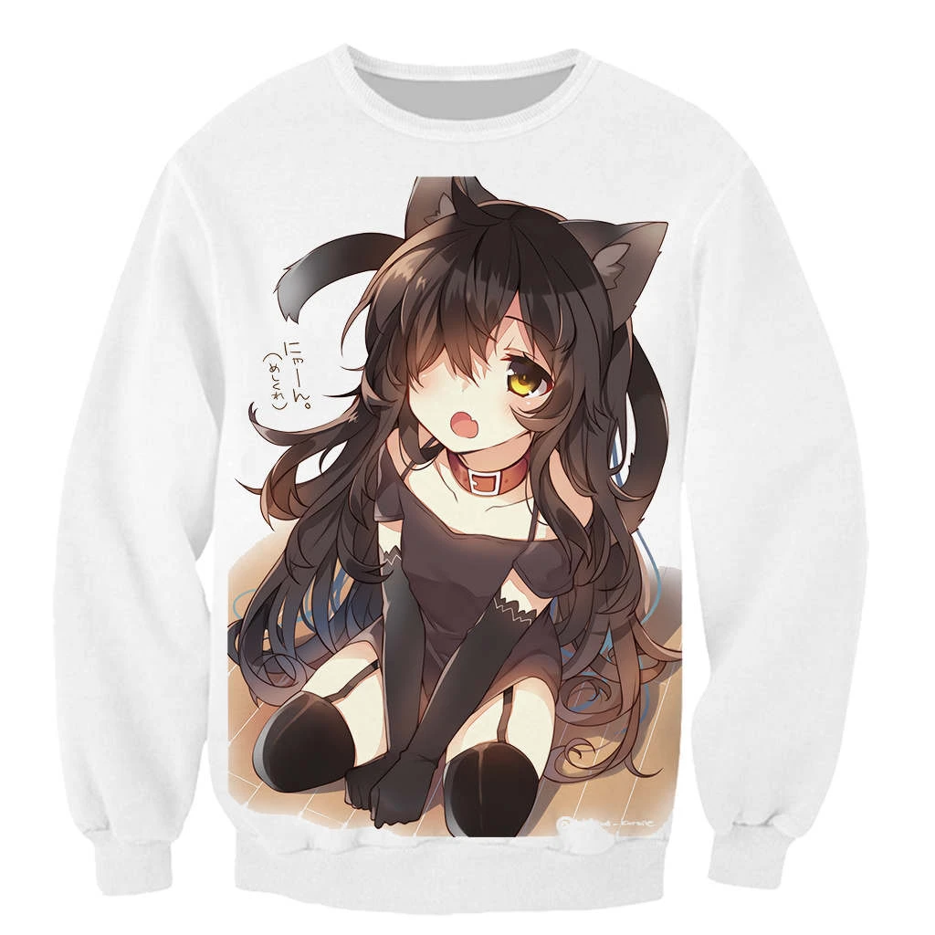 anime girl neko hoodie