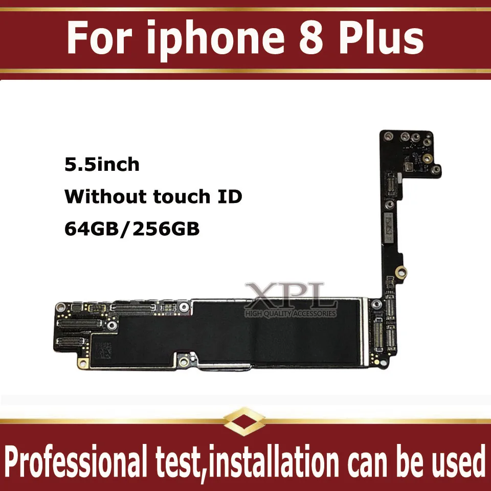 Заводская разблокированная Логическая плата для iphone 8 Plus материнская с/без Touch ID