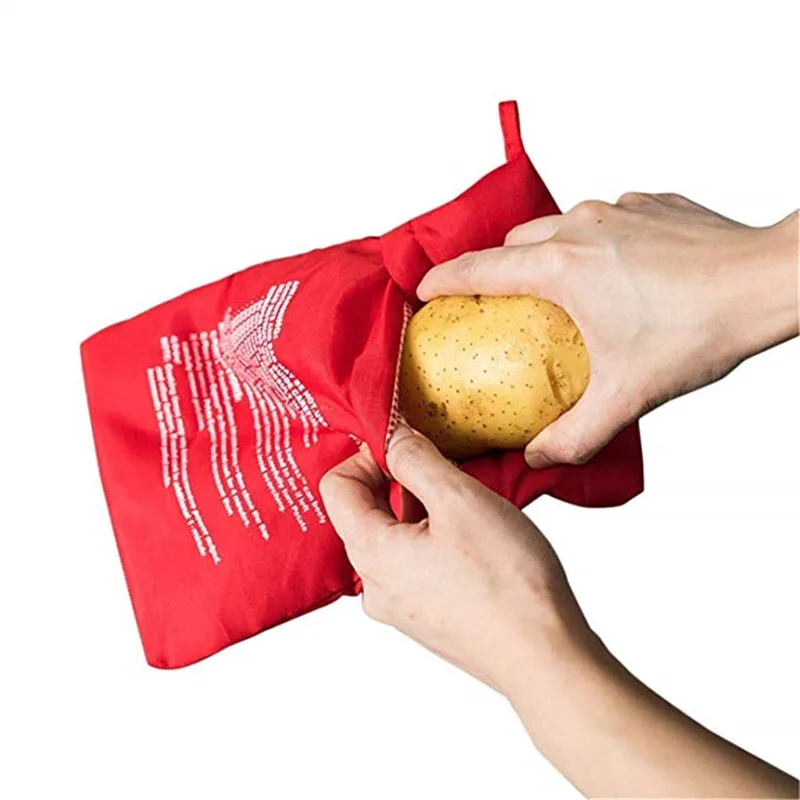 

4PCS ANDES NEW Red Washable Cooker Bag Baked Potato Microwave Cooking Potato Quick Fast (cooks 4 potatoes at once )