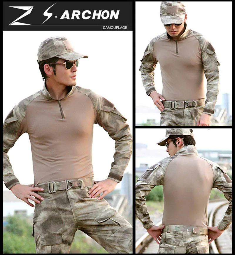 S. ARCHON военная форма камуфляж костюмы для мужчин армейская рубашка + тактический брюки для девочек Airsoft Пейнтбол Мультикам форма брендовая