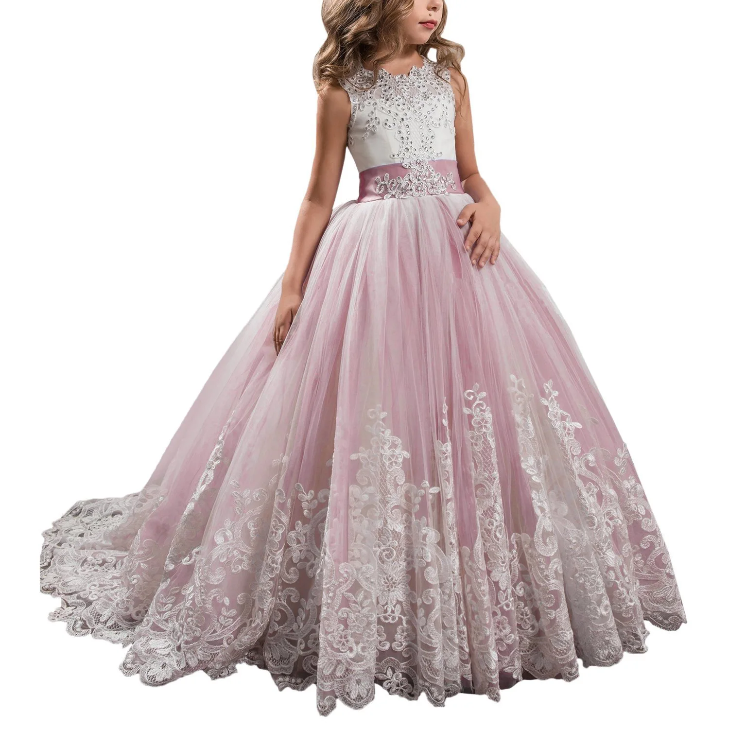 Вечерние платья для девочек 10, 12 лет, платья для выпускного вечера для больших девочек красивая одежда для девочек 14 лет Детские Атласные фиолетовые платья для свадьбы - Цвет: Розовый