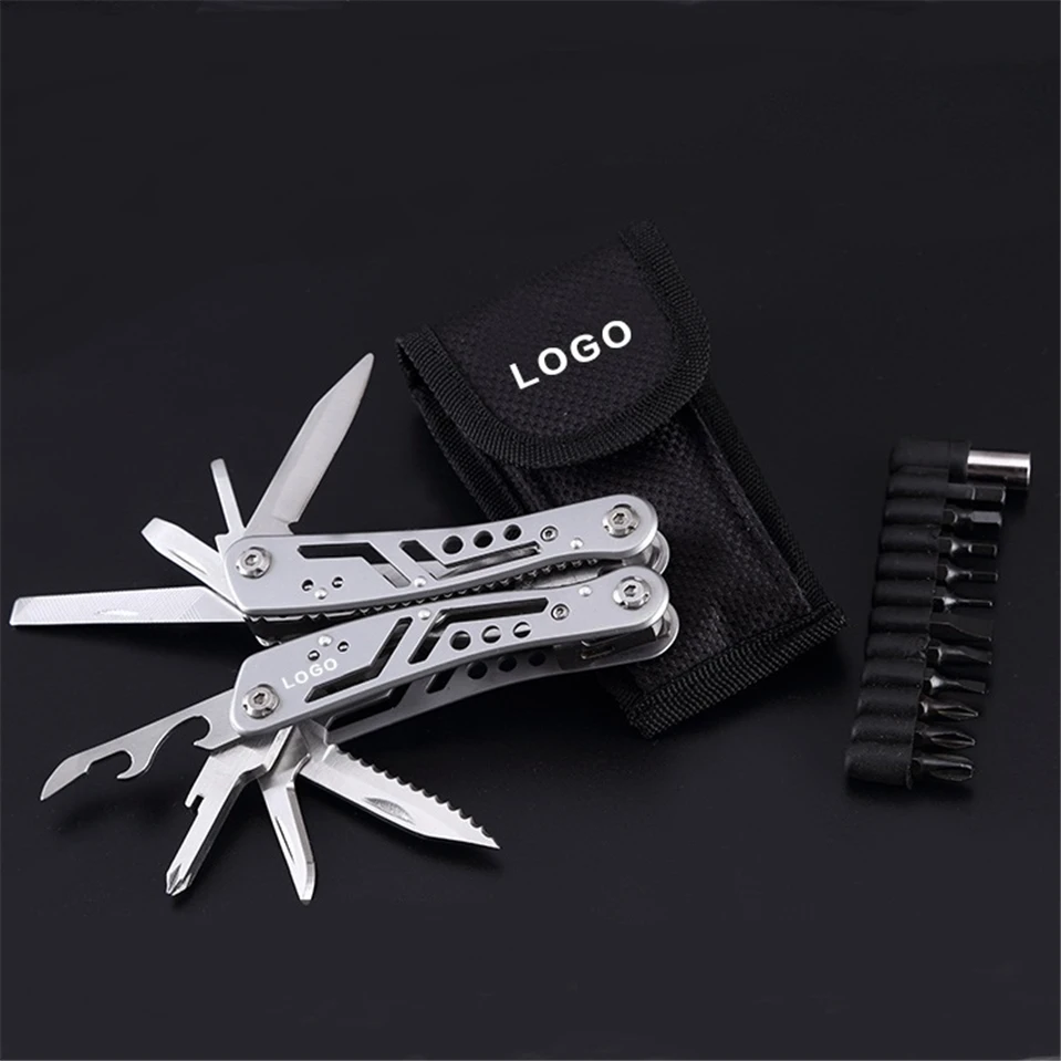 

13-in-1Multi-functional tool pliers folding knife survival outdoor EDC gear pocket knife stainless steel fishing plier bit