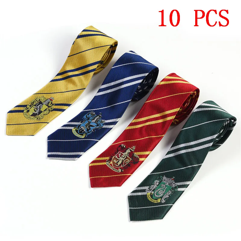 

Wholesale 10 PCS / Lot Tie Necktie Cosplay Costume Gryffindor Slytherin Hufflepuff Ravenclaw Ties Hermione Granger