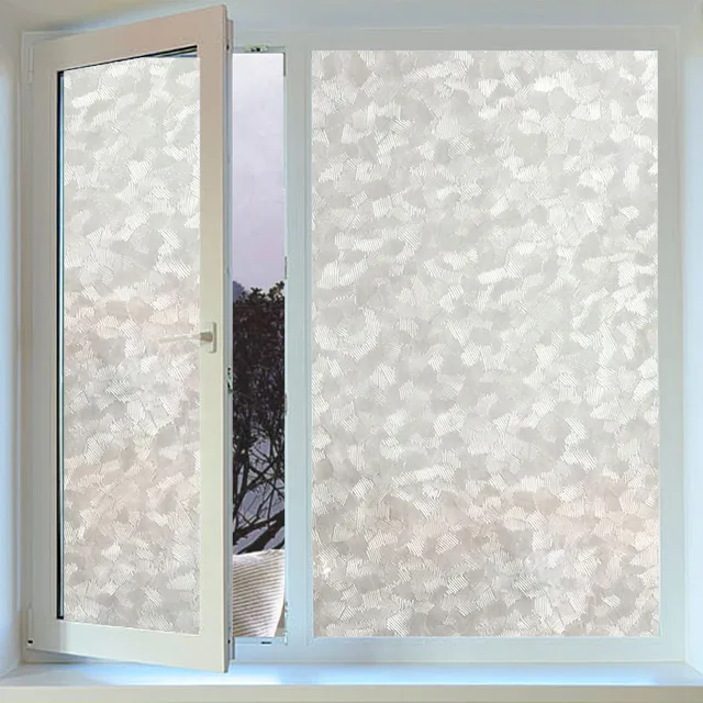 45x100cm geometric pattern static cling opaque self adhesive glass film