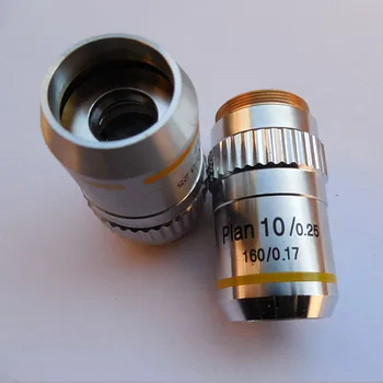 

High Quality 10X Lens Microscope Objective Metal Microscope Accessory &Part Plan Achromatic Lens Free Shipping