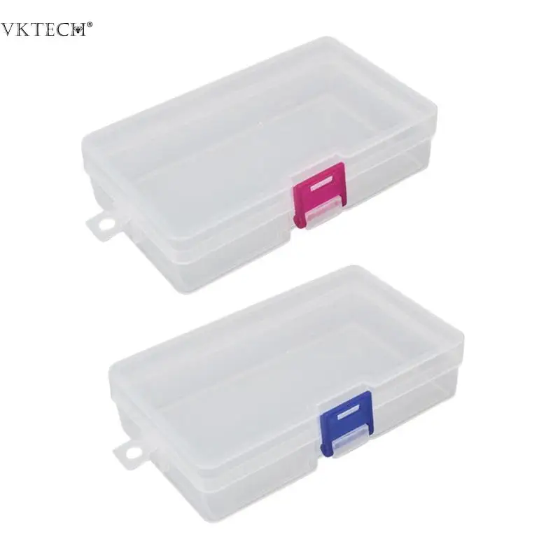 

1pcs Functional Plastic Storage Box Transparent Buckle Box Rectangular Lock Case Empty Nail Jewelry Organizer Storage Boxes