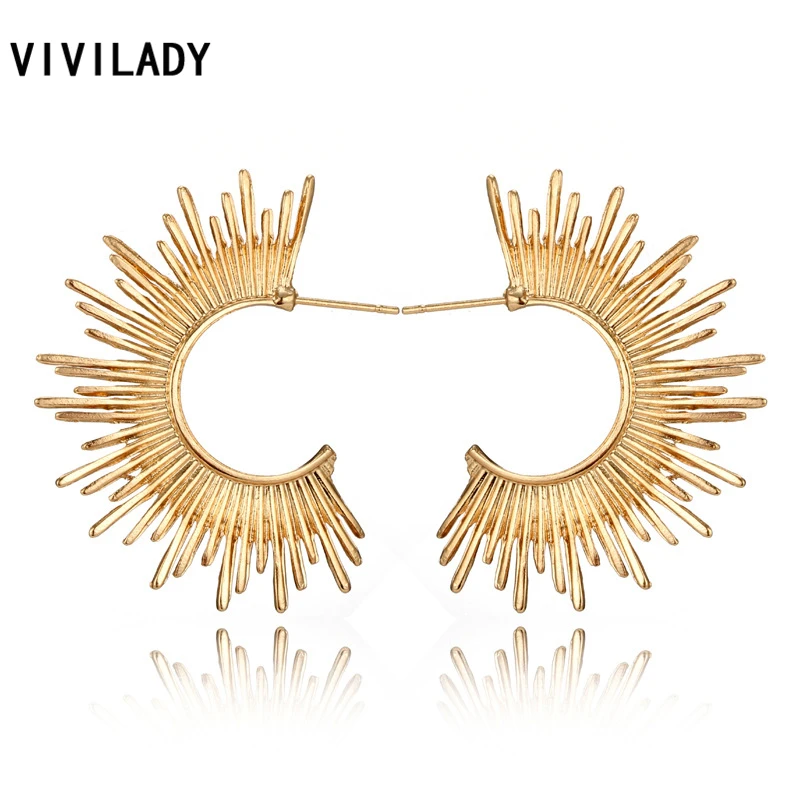 VIVILADY, модные круглые серьги-кольца для женщин, золотой цвет, Brincos, Boho, дизайн, ювелирные изделия для матери, летние, в стиле панк, вечерние, Bijoux, подарки