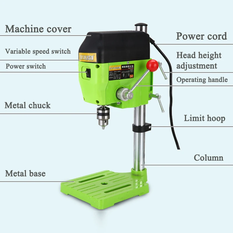 AC 220 В 480 Вт Регулировка сверла скамья пресс Стенд Инструмент сверлильный стол фрезерный станок верстак столб пьедестал зажим для ЧПУ